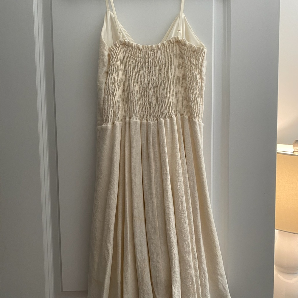Altar'd State Cream Tie Front Flowy Dress - Picture 2 of 3